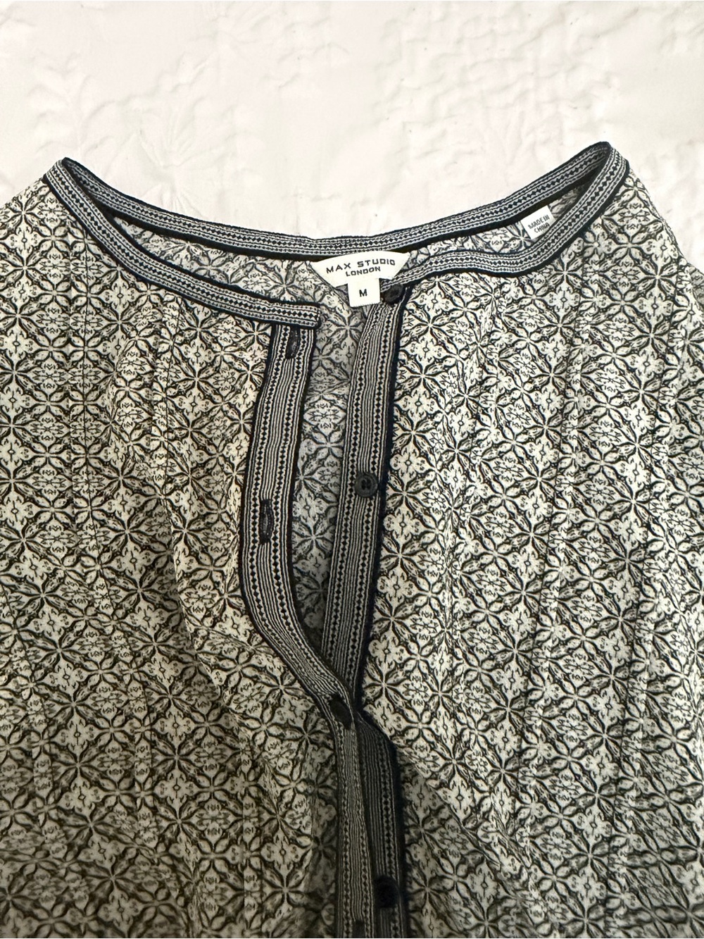 Max Studio Gray Patterned Zip Cardigan Jacket - Picture 2 of 2